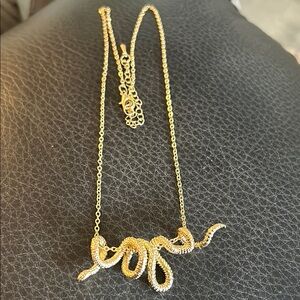 Gold Snake Pendant Necklace